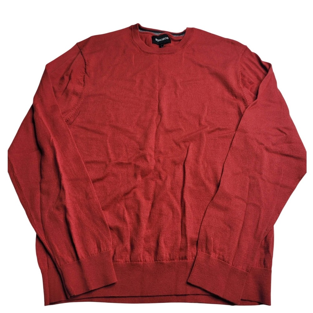 Bonobos 100% Extra Fine Merino‎ Wool Men's XL Red Sweater Preppy Classic